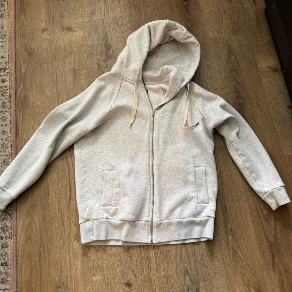 Vuori Light Gray Zip-Up Hoodie